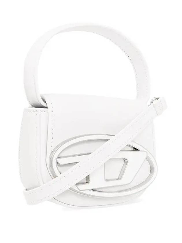 1DR Round Logo Leather Mini Shoulder Bag White - DIESEL - BALAAN 4