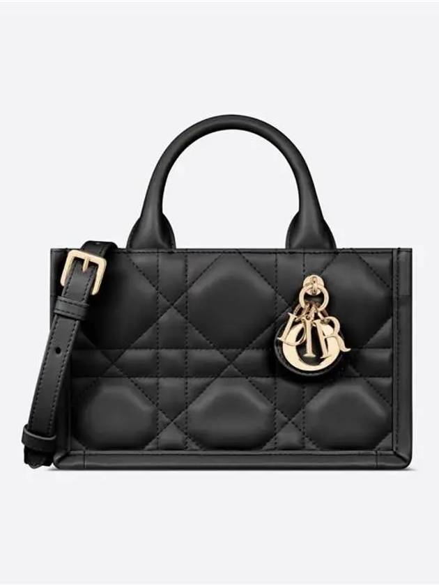 Macrocannage Calfskin Strap Mini Book Tote Bag Black - DIOR - BALAAN 2