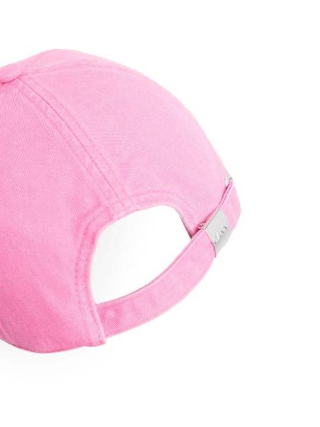 Logo Cotton Ball Cap Pink - GANNI - BALAAN 3