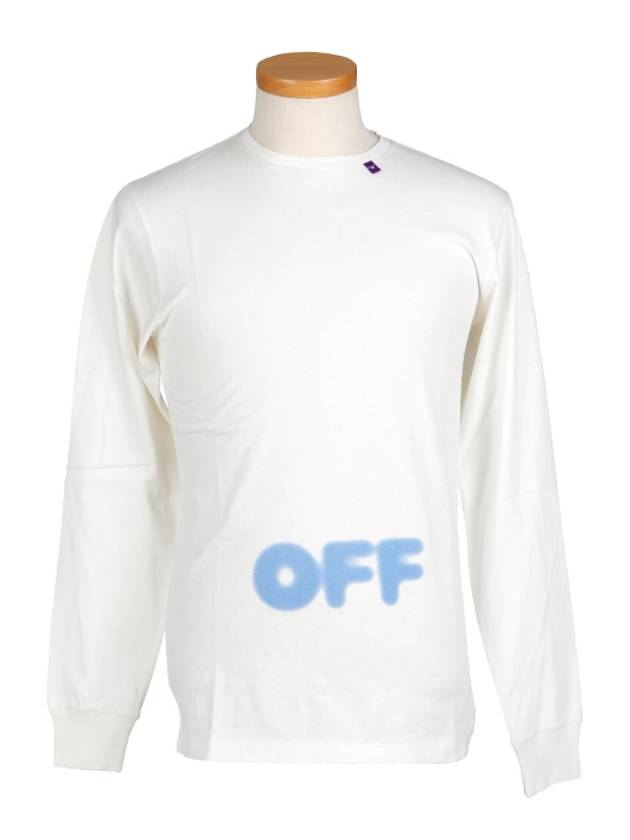 Spray Logo Print Long Sleeve T-Shirt Ivory - OFF WHITE - BALAAN 2