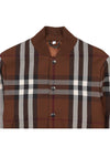 Check Wool Cotton Bomber Jacket Brown - BURBERRY - BALAAN 4