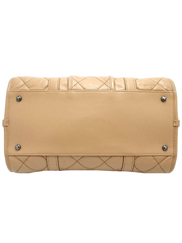 Chanel A92819 Beige Lambskin Quilted CC Logo Bowling Chain Shoulder Bag 21st - CHANEL - BALAAN 7