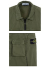 Front Pocket Wappen Patch Overshirt Zip-Up Jacket Khaki - STONE ISLAND - BALAAN 6