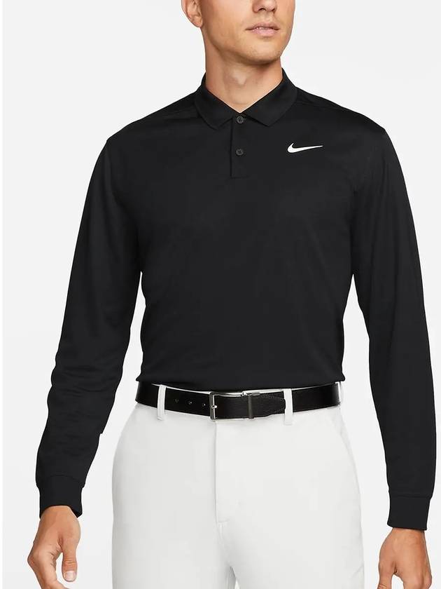 Dri Fit Victory Long Sleeve Polo Shirt Black - NIKE - BALAAN 4