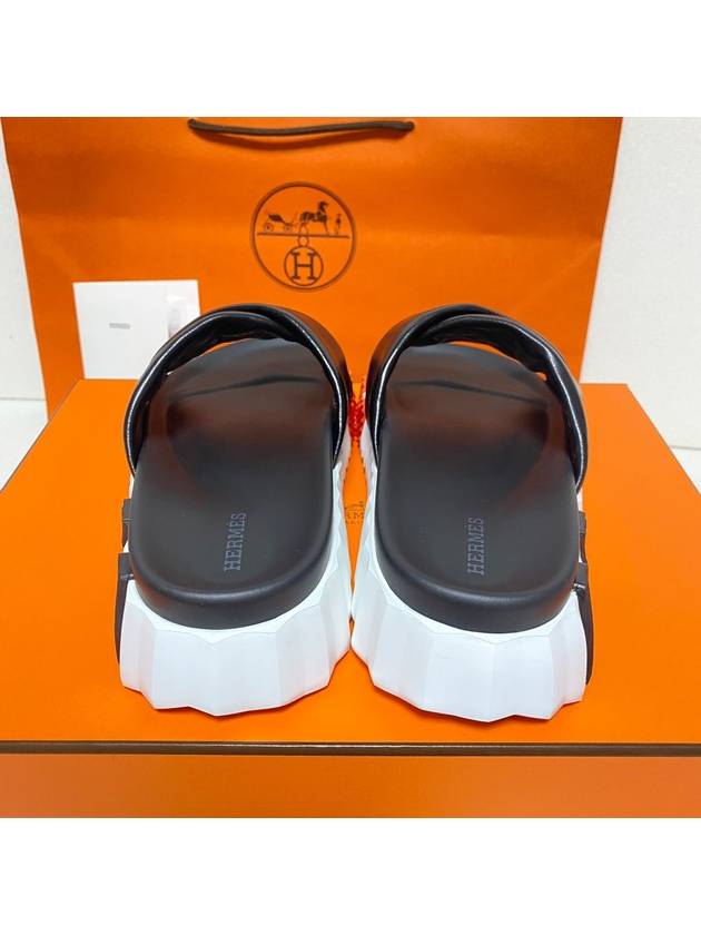 Infra Nappa Leather Slippers Noir - HERMES - BALAAN 3