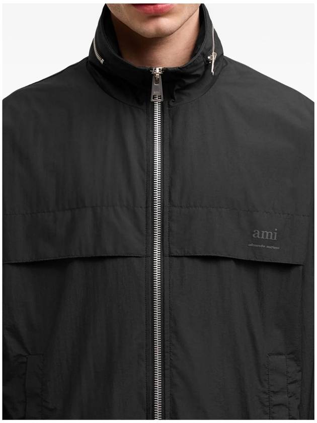 Alexandre Mattiussi Logo Print Windbreaker Black - AMI - BALAAN 5