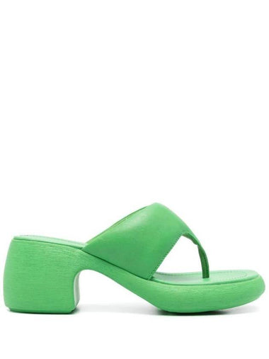 Thelma Leather Flip Flops Green - CAMPER - BALAAN 1