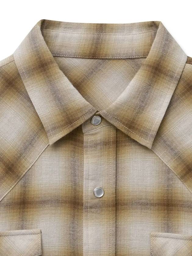 Ombre Western Check Shirt Brown - NOIRER - BALAAN 11