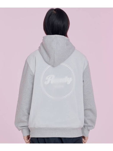 Pigmented Ready Logo Woven Hoodie Grey - VESTITO - BALAAN 1