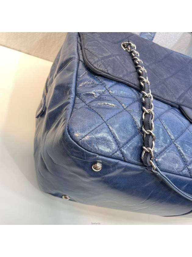 Blue two tone silver CC chain flap shoulder bag No 21 - CHANEL - BALAAN 5