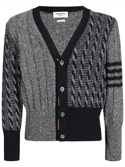 23FW diagonal fun mix Vneck cardigan MKC486F Y1506 035 - THOM BROWNE - BALAAN 2