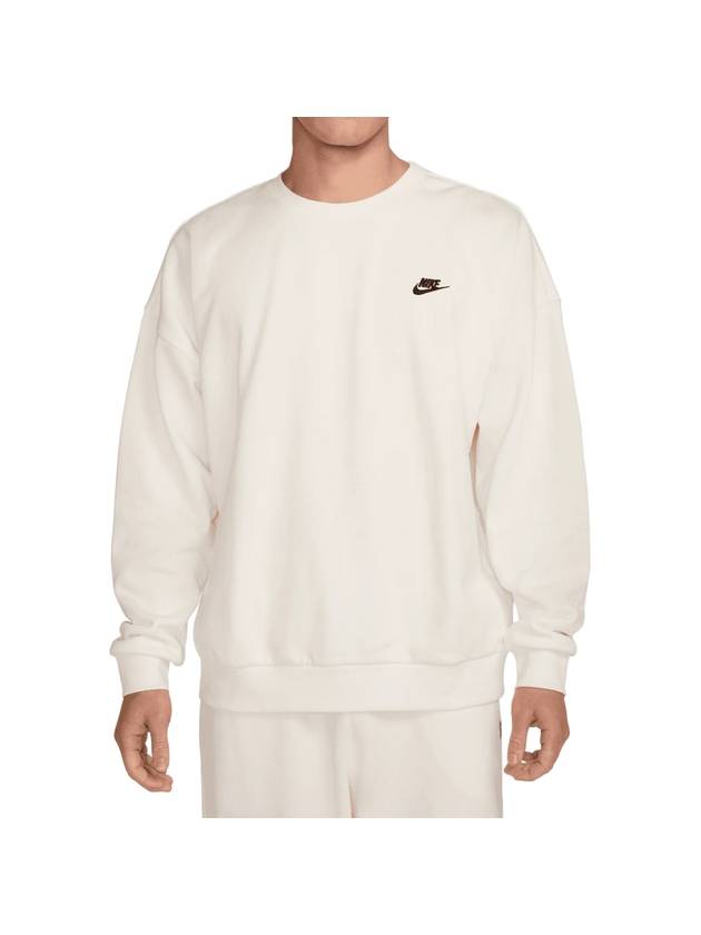 Club Fleece Oversized French Terry Crew Sweatshirt Sail - NIKE - BALAAN 1