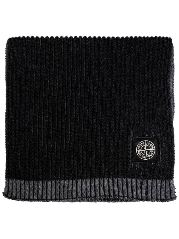 Stone Island Wool Scarf, Men's, Black - STONE ISLAND - BALAAN 1