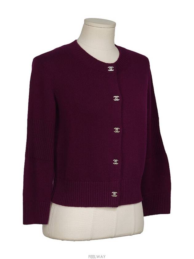 CC turnlock cardigan burgundy 38 74281 - CHANEL - BALAAN 2