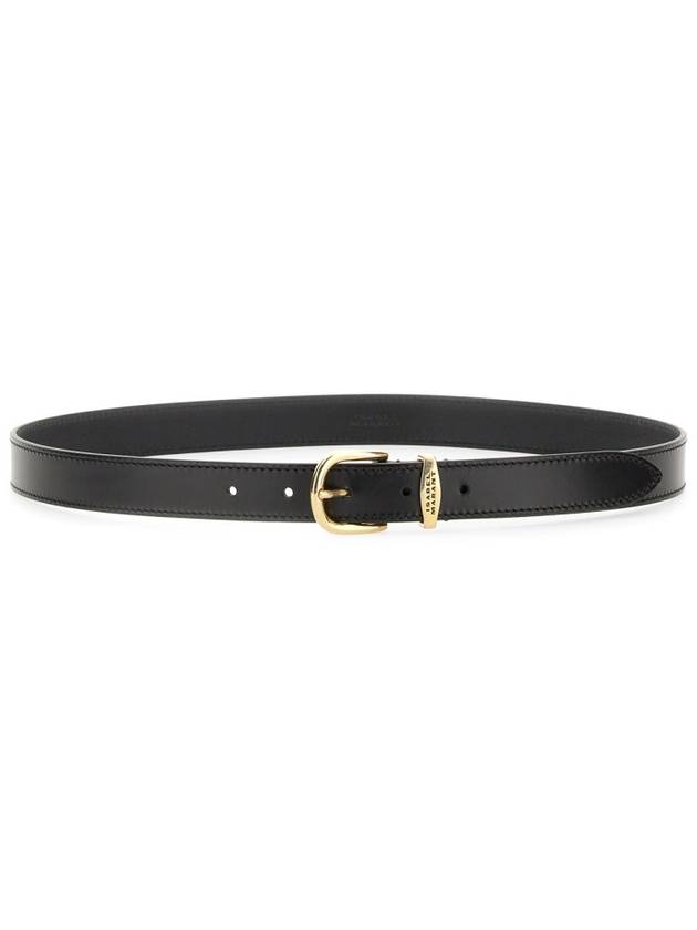 Engraved Logo Belt Black - ISABEL MARANT - BALAAN 4