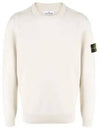 Logo Patch Crew Neck Wool Knit Top Off-White - STONE ISLAND - BALAAN 2