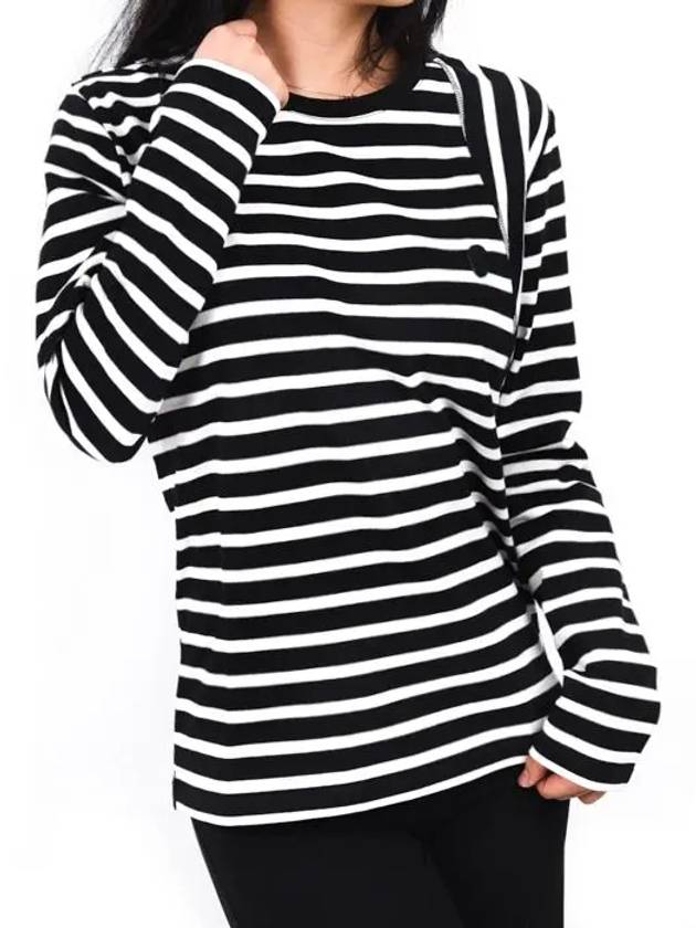 Women s Skull Patch Striped Long Sleeve T Shirt - ALEXANDER MCQUEEN - BALAAN 1