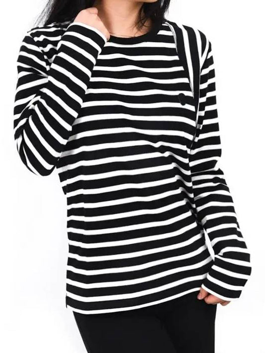 Women s Skull Patch Striped Long Sleeve T Shirt - ALEXANDER MCQUEEN - BALAAN 1