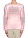 Minquiers Modern Stripe Long Sleeve T-Shirt White Pink - SAINT JAMES - BALAAN 1