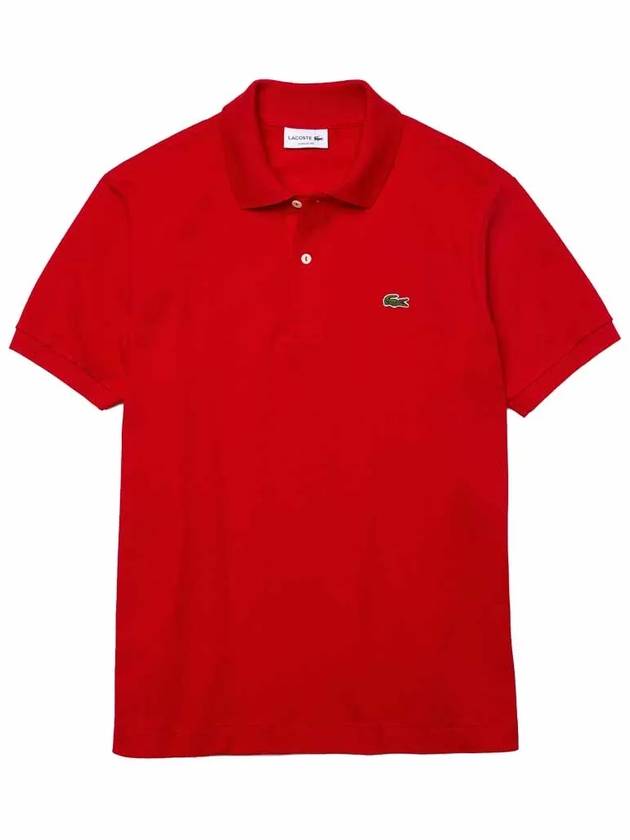 Men's Logo Classic Fit Cotton Short Sleeve Polo Shirt Red - LACOSTE - BALAAN 2