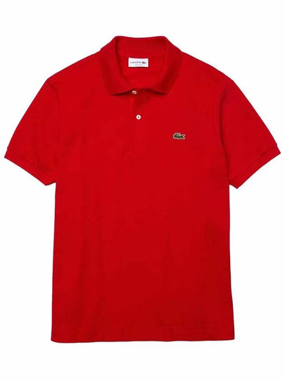 Men's Logo Classic Fit Cotton Short Sleeve Polo Shirt Red - LACOSTE - BALAAN 2