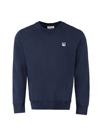 Grey Fox Head Patch Classic Sweatshirt Navy - MAISON KITSUNE - BALAAN 1