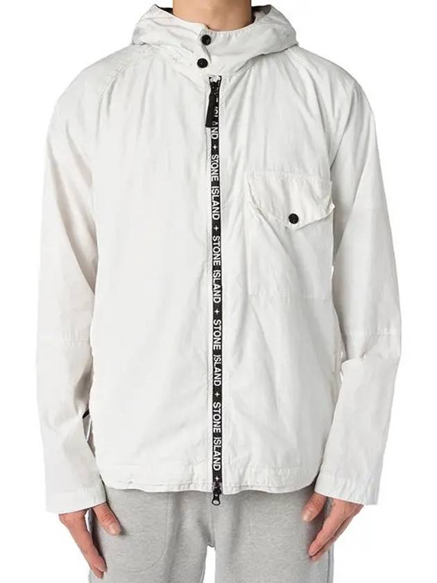 Logo Zipper Cupro Nylon Hooded Jacket White - STONE ISLAND - BALAAN 5