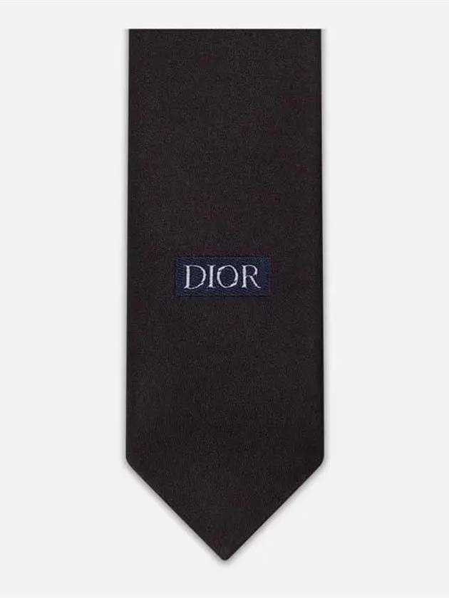 Bee Motif Silk Tie Black - DIOR - BALAAN 3