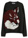 Maison Kitsune Men's Big Fox Head Wool Knit JM00527KT1006 KG - MAISON KITSUNE - BALAAN 9