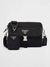 Re-Nylon Saffiano Leather Shoulder Bag Black - PRADA - BALAAN 2