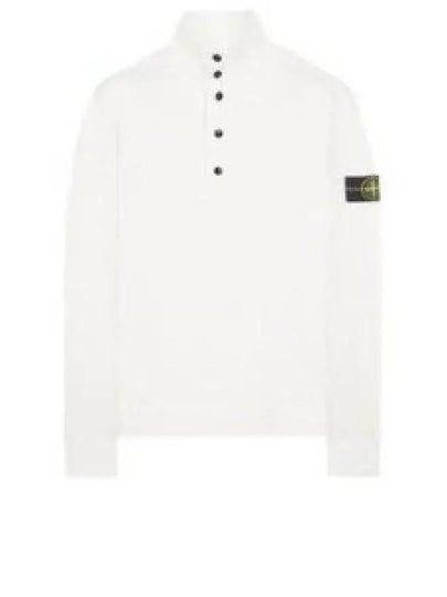 Compass Patch Cotton Fleece Polo Knit Top White - STONE ISLAND - BALAAN 2