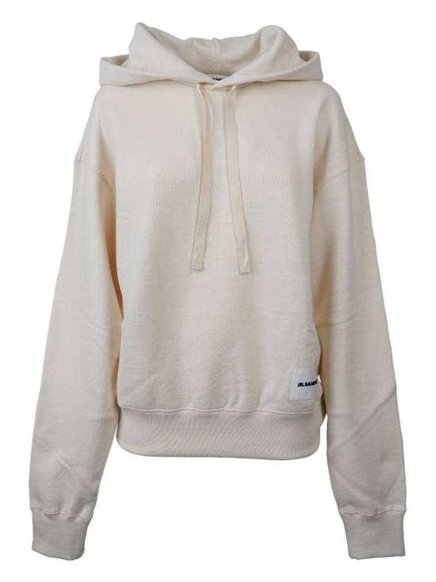 Logo Patch Cotton Hoodie Beige - JIL SANDER - BALAAN 2