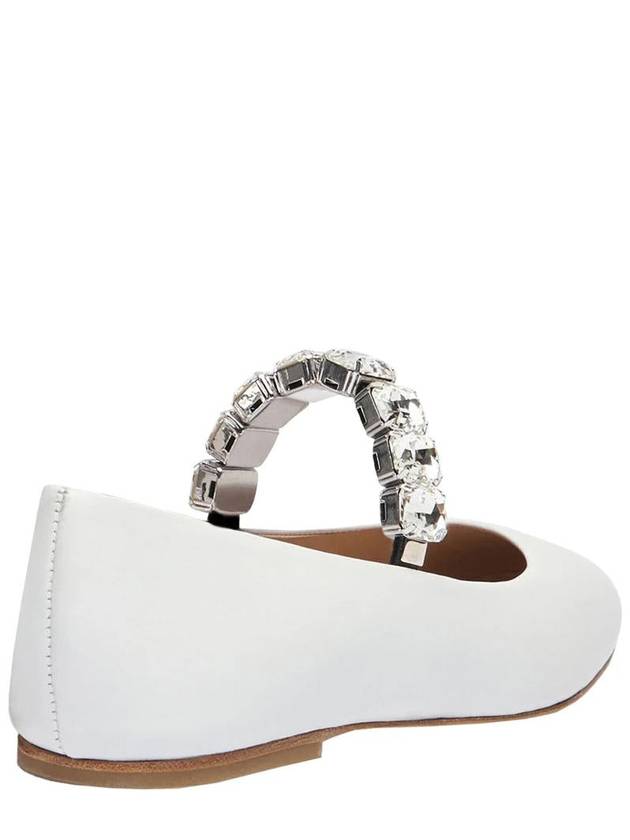 White Ballet Shoes With Crystal Embellishments In Leather Woman - CASADEI - BALAAN 3