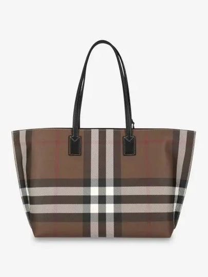 Medium Check Tote Bag Dark Birch Brown - BURBERRY - BALAAN 2