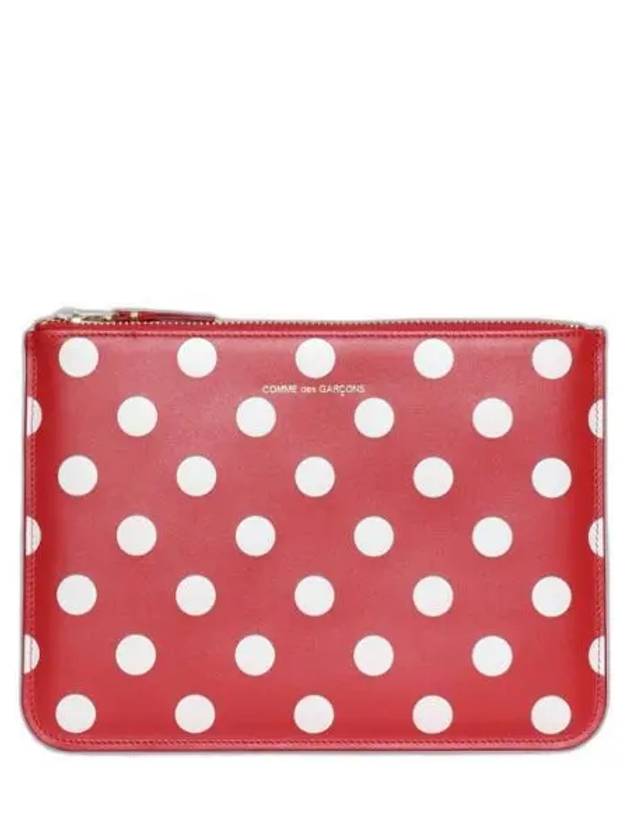 SA5100PD Red Polka Dot Print Pouch - COMME DES GARCONS - BALAAN 1