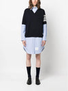 Women's 4 Bar Cotton Shirt Midi Dress Navy - THOM BROWNE - BALAAN 3