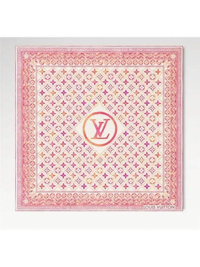 LV Tiles Square 90 Scarf Coral - LOUIS VUITTON - BALAAN 2