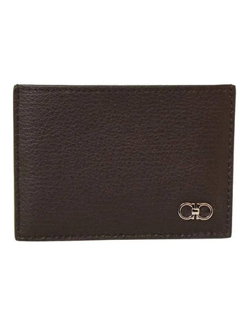 Man's Leather Card Wallet Brown - SALVATORE FERRAGAMO - BALAAN 1