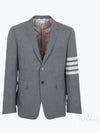 Plain Weave Suiting 4 Bar Classic Sport Jacket Medium Grey - THOM BROWNE - BALAAN 2