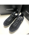 Logo Mixed Fibers Suede Low Top Sneakers Black - CHANEL - BALAAN 4