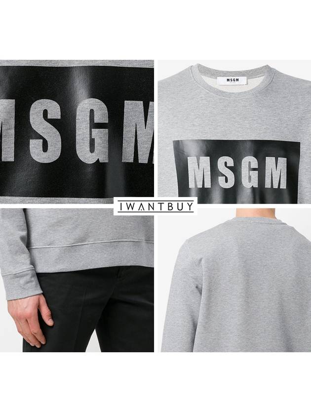 Black square logo sweatshirt gray MM68184297 96 - MSGM - BALAAN 5