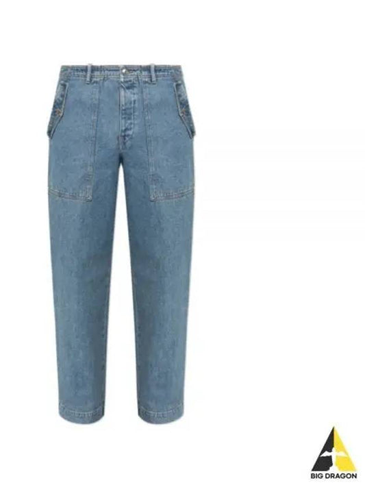 Workwear Straight Jeans Blue - MAISON KITSUNE - BALAAN 2