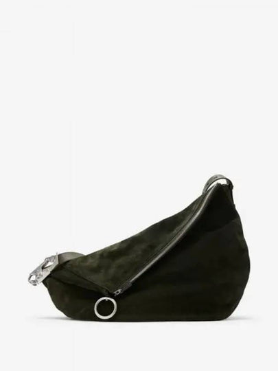 Knight Large Suede Shoulder Bag Green - BURBERRY - BALAAN 2