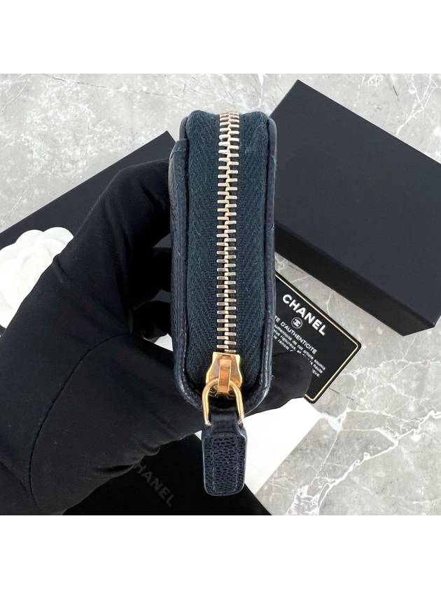 Zipper gold card wallet navy - CHANEL - BALAAN 5