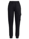 Diagonal Raised Fleece Cargo Track Pants Black - CP COMPANY - BALAAN 2