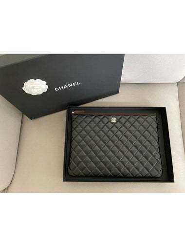 Classic Clutch Large Caviar Black Silver A82552 - CHANEL - BALAAN 1