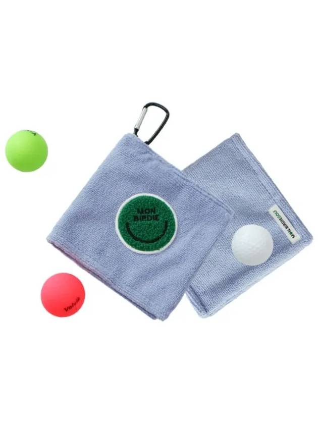 Smile Square Golf Ball Towel LIGHT BLUE - MONBIRDIE GOLF - BALAAN 1