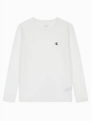 Jeans Embroidered Logo Archive Long Sleeve T-Shirt White - CALVIN KLEIN - BALAAN 1