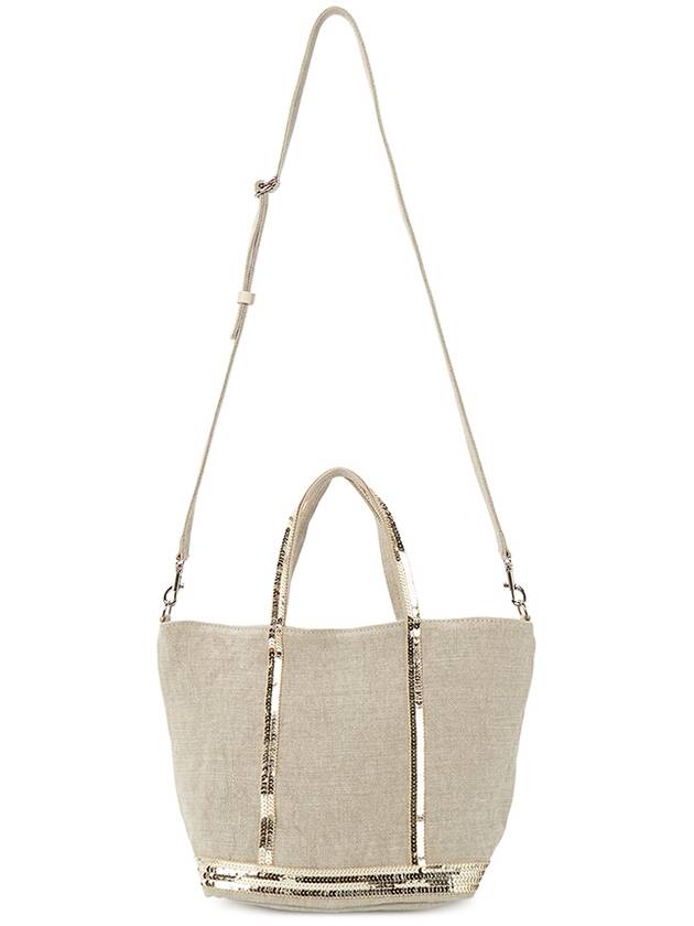 Women's Cabas Small Linen Tote Bag Sable - VANESSA BRUNO - BALAAN 8