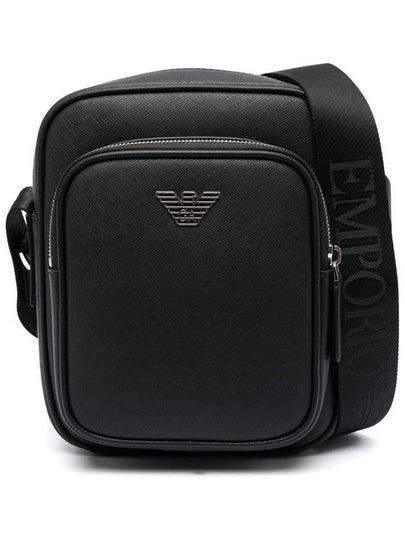 Logo-Embellished Leather Cross Bag Black - EMPORIO ARMANI - BALAAN 2